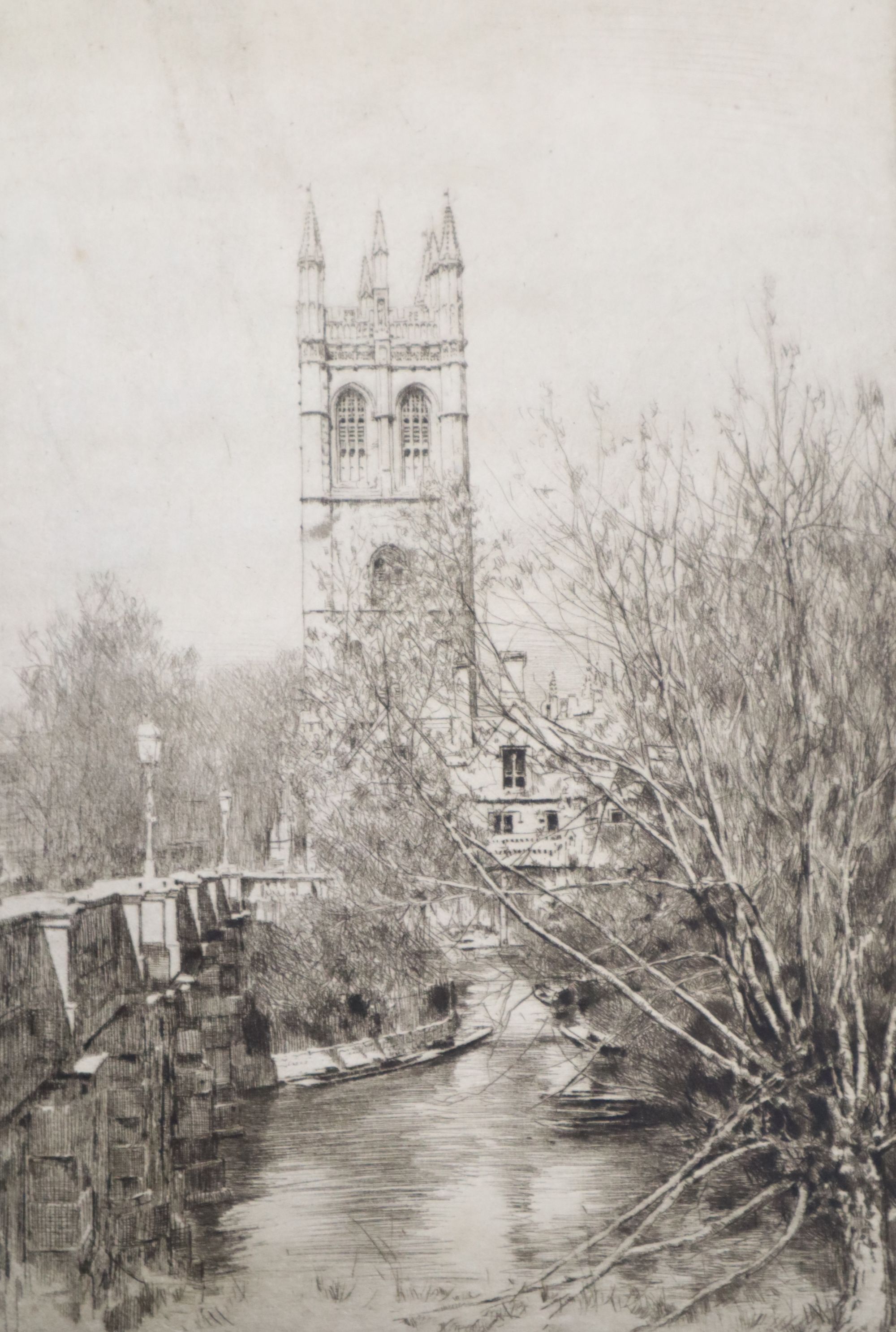 Mortimer Luddington Menpes (1855-1938), five unframed monochrome etchings with drypoint, 30 x 23.5cm (largest)